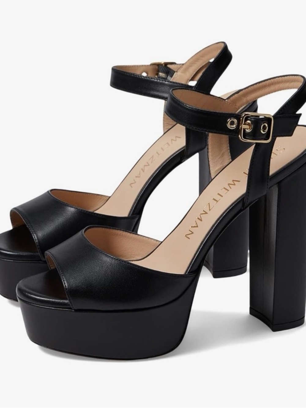 Stuart Weitzman Ryder 95 Platform Sandal Black 9.5 B